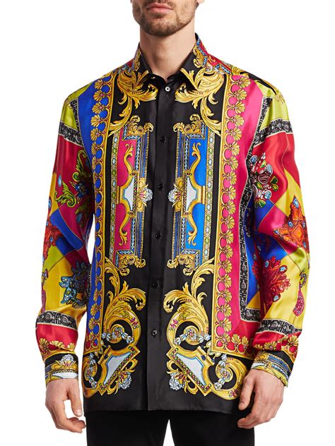 versace mens pink shirt|versace long sleeve shirt men.